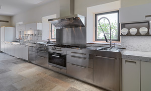 Chất Lượng Cao Kim Loại 304 SS Tủ Đồ Nội Thất Thiết Kế Tùy Chỉnh Nhà Hàng Chống Nước Bạc Thép Không Gỉ Tủ Bếp Thiết Lập - Product Image 5