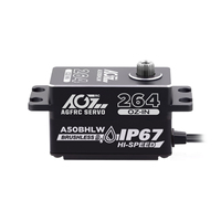 Servo AGFRC A50BHLW de 19 kg de Torque, Carcasa CNC, Sin Escobillas, IP67 Impermeable, Programable, de Perfil Bajo, Ideal para Autos de Carreras RC 1/10