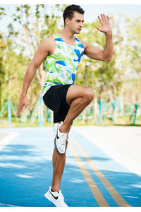 Tshirt a sublimazione senza maniche traspirante rapida e traspirante da maratona personalizzata canottiera da corsa canotta da uomo - Product Image 3