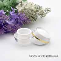 5g10g Unique Double Paroi Pots De Crème Or Blanc Acrylique Emballage Cosmétique pour Boule Forme Échantillon Sac Pot pour Rouge À Lèvres Eye