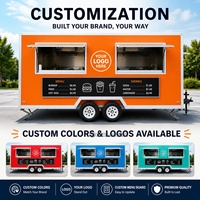 Black Square Ice Cream Pizza Burger au café Food Truck Bar mobile Street Food Trailer