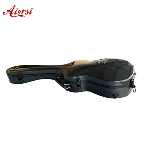 Aiersi preto cor Hard Case para guitarra clássica feito de 3K Twitch Weave Carbon Fiber