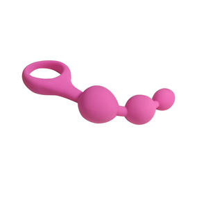 ピンクのシリコン製アナルプラグ、ソフトなアナルビーズ、バットプラグ、フェチ、大人用セックス、マスターベーション玩具、男性と女性のためのセックストイ - Product Image 1