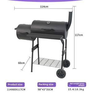 <span class=keywords><strong>Parrilla</strong></span> de barbacoa ahumadora de carbón multifunción negra resistente comercial al por mayor Barra de barbacoa de cocina al aire libre personalizable grande - Product Image 5