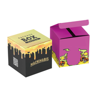 Boîte d'emballage cosmétique personnalisée en forme de cube, impression dorée, design pliable, autocollant décoratif minimaliste, kraft écologique