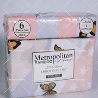 Ensembles de draps housse en microfibre doux de luxe avec motif populaire Parure de lit 6 pièces avec taie d'oreiller Parure de lit