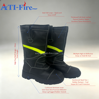 Sepatu Kulit Pemadam Kebakaran ATI-FIRE Premium Bersertifikasi EN15090 Tahan Air Bernapas Perlengkapan Pemadam Kebakaran dan Penyelamatan Penjualan Pabrik