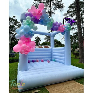 Inflatable lâu đài đám cưới trắng Inflatable thư bị trả lại nhà nhảy lâu đài <span class=keywords><strong>bouncy</strong></span> lâu đài với slide và bóng Pit - Product Image 4