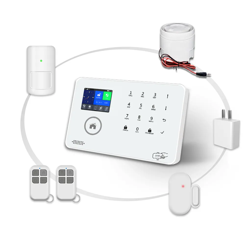 Sıcak satış akıllı telefon kontrolü WIFI GSM kablosuz ev IP kamera ile güvenlik alarm sistemi