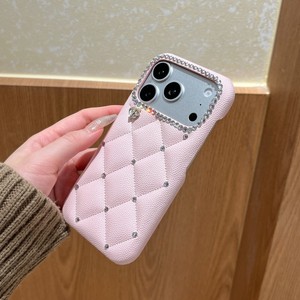 เคสโทรศัพท์มือถือหนังลายข้าวหลามตัดประดับคริสตัลเพชรหรูหรา สำหรับสาวๆ รุ่น iPhone 17 Pro Max 16 15 14 13 ผลิตจากโรงงาน OEM - Product Image 3