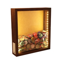 Nouvel Arrivage – Cadre Photo Moderne et Durable en Bois MDF avec Support pour Bouchon de Bouteille de Vin et Boîte de Présentation pour Billets – Light-Beer