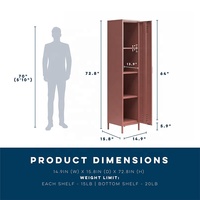 Lemari Loker Baja Modern 1 Pintu Hengli Dusty Rose, Kunci Kode, Tahan Lama untuk Kamar Tidur, Rumah, Gym, Ruang Tamu