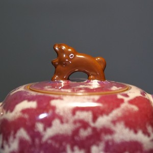 Tetera de Porcelana Jun Hecha a Mano con Esmalte Dunhuang y Perilla de Tigre Dorado, Capacidad de 240 ml, Resistente al Calor, Tetera China de Arte Kung Fu - Product Image 4