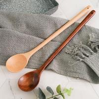 Cuillère en bois de cuisine de haute qualité avec logo personnalisé, manche extra long de 13 pouces, pour servir