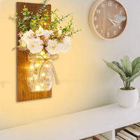 2023 nouvelle lumière murale Art décoration de maison Led féerique avec fleur artificielle décor mural Style moderne