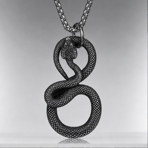 Collar con colgante de serpiente yunique para hombre, joyería con forma de animal de acero inoxidable, accesorio de moda para regalo - Product Image 1