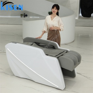 Kisen 2025 Luxury Hair Washing Station Optional Waterfall Showerhead Head Spa Salon Shampoo Bed Electric <b>LED</b> Mood <b>Lighting</b> - Product Image 3