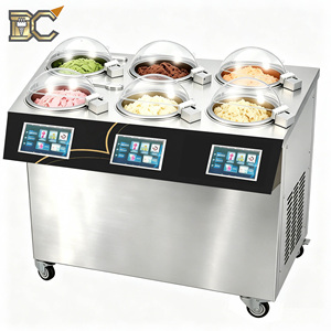 Machine à glaces verticale à 6 réservoirs de 5,5 L, machine commerciale pour la fabrication de gelato, équipement pour la fabrication de glaces dures pour les glaciers - Product Image 1