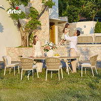Artie Ensemble de conversation de patio de luxe Mobilier d'extérieur Table et chaises de jardin modernes pour hôtel, jardin, terrasse