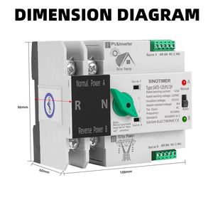 SINOTIMER SATS Commutateur de transfert Pow-PV 2P ininterrompu Commutateur de transfert d'énergie solaire SATS - PV 2P pour une alimentation sans interruption - Product Image 5