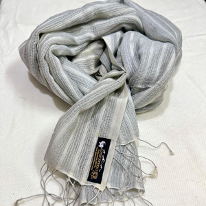Venta al por mayor de accesorios térmicos de Primavera de alta gama rayas simples diseño clásico elegante estilo lana-bufanda de sarga de poliéster - Product Image 1