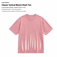 T-shirt vintage délavé en vrac 220 GSM 100 % coton unisexe, teint en pièce, OEM ODM, marque privée, fabricant grossiste