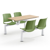Ensemble de meubles de salle à manger modernes pour restaurant, table et chaise pour cantine scolaire HT921
