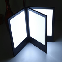 RICHSHINING - Porta Menús de Cuero con Iluminación LED de Doble Página para Restaurante, Bar, Novedad para Fiestas