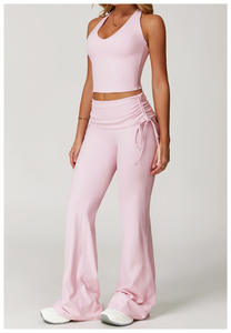 Ropa Deportiva para Mujer, Conjunto de Yoga y Fitness, Leggings de Spandex/Nylon con Bloques de Color, Cintura Elástica Transpirable, 2 Piezas - Product Image 4