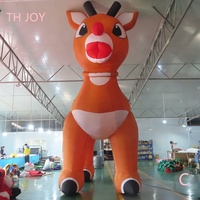 Expédition rapide par avion, décoration de festival, renne géant gonflable de Noël pour l'extérieur avec éclairage