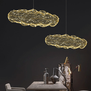Creative Wire Mesh Clouds shape Hotel Mall White Floating Cloud LED lampadari e lampade a sospensione - Product Image 4