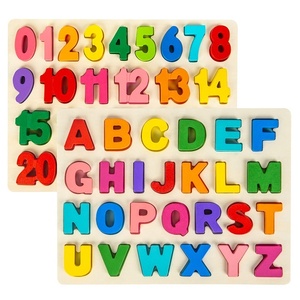 Nouveau <span class=keywords><strong>ABC</strong></span> lettres numéro Alphabet éducation précoce Montessori jouets en bois pour les enfants - Product Image 1
