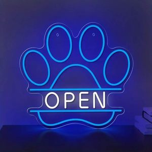 Paw open Letreros Neon LED indoor hanging ambient light shop <b>sign</b> wall decoration light entrance indicator light luminous <b>sign</b> - Product Image 1