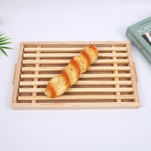 Wood Bread Cutting <b>Tray</b> Rectangle 38x22.5x3cm With Stand <b>For</b> Kitchen Use - Product Image 5