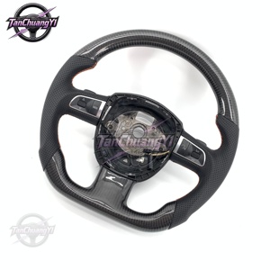 Volante de Fibra de Carbono para Automóvil, Compatible con <span class=keywords><strong>Audi</strong></span> A3 (8P) Sportback, A4 (B8) Avant, A5 (8T), A6 (C6), A8 (D3), Q5 (8R), Q7 - Product Image 2