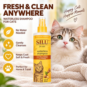 SILU Waterless Cat <strong>Shampoo</strong> Spray No Rinse Pet Grooming Cleaner with Shea Butter Honey Gentle Deodorizing Cat <strong>Shampoo</strong> OEM - Product Image 3