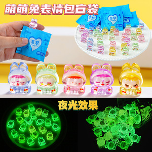 Glow In The Dark Bunny Blind Bag Mini Cute Toy For <b>Childrens</b> Day Gift Plastic Resin <b>Night</b> <b>Light</b> Effect Unisex 5 To 7 Years - Product Image 1