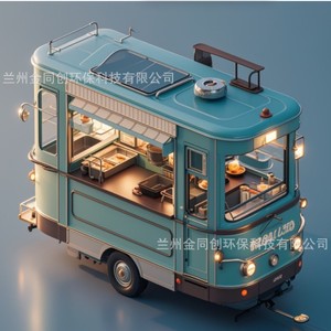 Food Truck Électrique 4 Roues en Acier Inoxydable Style Vintage Classique Véhicule de Restauration Mobile Extérieur Alimentation Intégrée Montage Facile - Product Image 2