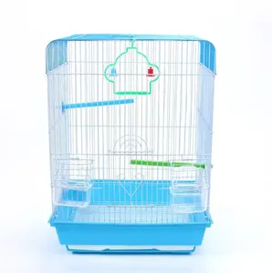 Productos para mascotas en stock, jaula para pájaros con parte superior plana, jaula para pájaros de alambre, casa colgante con alimentador exterior, <span class=keywords><strong>bebedero</strong></span> y bandeja extraíble, 12 piezas - Product Image 2