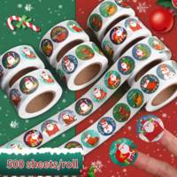 Autocollant adhésif en vinyle de scellement de cadeau décoratif de Noël personnalisé étiquettes et étiquettes de joyeux Noël pour enfants pour promotions