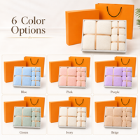 Serviettes de bain et de visage en velours corail avec logo personnalisé, imprimées UV sur papier, ensemble cadeau promotionnel personnalisé pour la mode, la maison, l'hôtel, le bébé, en coffret