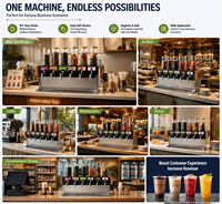 Machine à thé commerciale entièrement automatique de grande capacité, nouvelle machine à thé multifonctionnelle pour les salons de thé