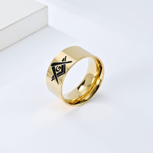 yunnique style <b>titanium</b> steel hip-hop personalized AG Freemason <b>rings</b> and bracelets for men and women, fashion nich - Product Image 3