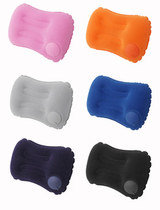 Flocked Square Inflatable Neck <strong>Pillow</strong> Outdoor Travel Essential Portable Foldable TPU Press To-Inflate <strong>Pillow</strong> for Flights - Product Image 4