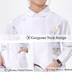 Camice da Laboratorio per Medici, Farmacisti e Personale Ospedaliero, Bianco, di Alta Qualità, Comodo, Slim Fit per Donne - Product Image 6