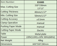 E330D 330MM Coupe-bord de livre électrique manuel Guillotine Cutter A4 A5 Taille Machine de découpe de papier Coupe-papier électrique