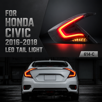 Feu arrière LED Star-Sky étanche avec lentille transparente, remplacement direct, pour Honda Civic Berline 2016-2018