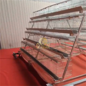 QinaQin Cages de ponte de type A Système d'alimentation de volaille 3 niveaux 96/120 oiseaux Cages de poule à batterie galvanisées de type A - Product Image 5