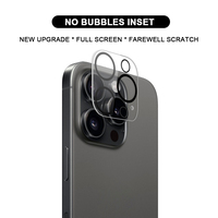 Lentille de caméra Film en verre clair 3D 9H pour iPhone 16 Pro Max Protecteur d'appareil photo pour iPhone Protecteur d'objectif d'appareil photo 12 13 14 15
