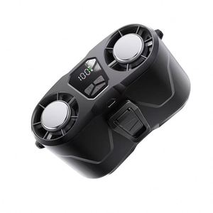 Wearable Mini Portable Led Display Dual Duct High Speed Motor Double Ice Cooling Light Rechargeable Handheld Desk <b>Fan</b> - Product Image 6